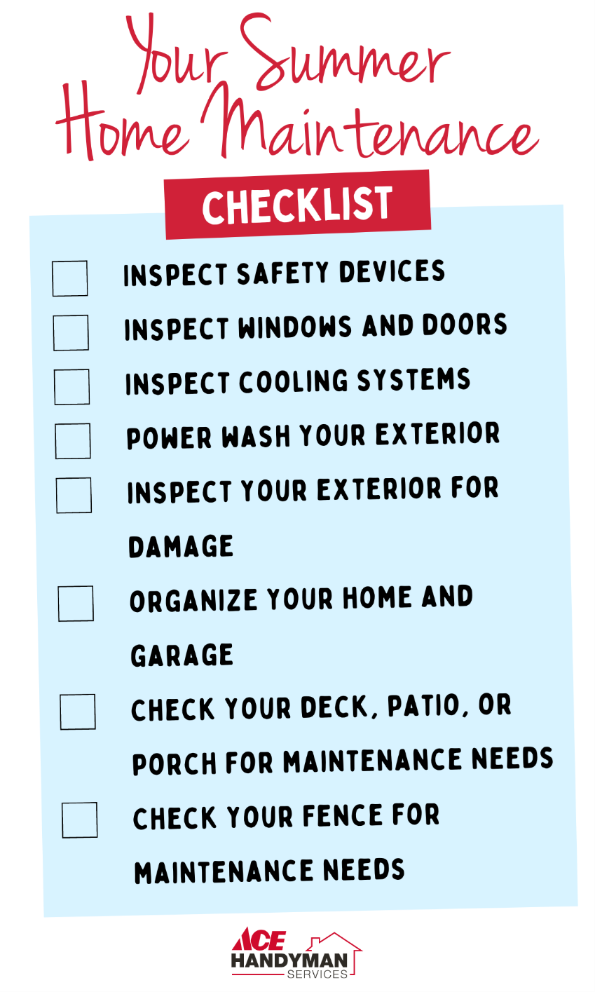 Your Summer Home Maintenance Checklist Blog Ace Handyman Services